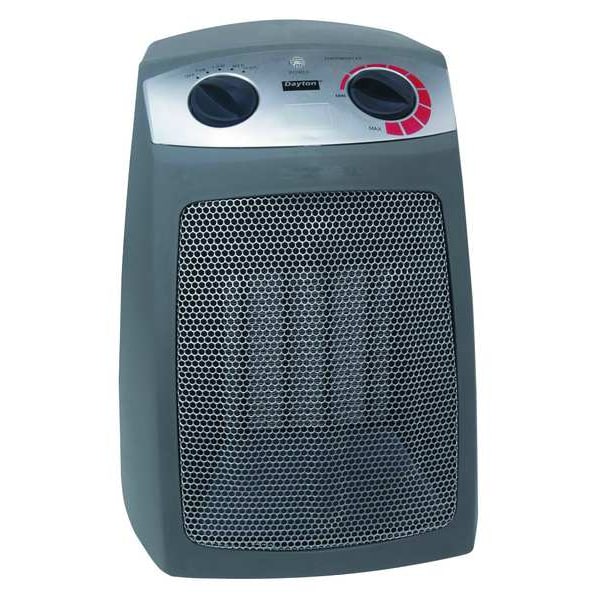Portable Electric Heater, 1500/1000/650, 120V AC, 1 Phase
