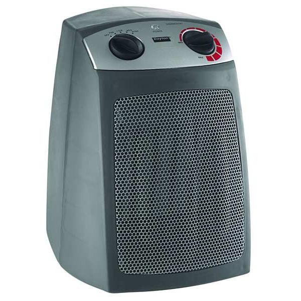 Portable Electric Heater, 1500/1000/650, 120V AC, 1 Phase
