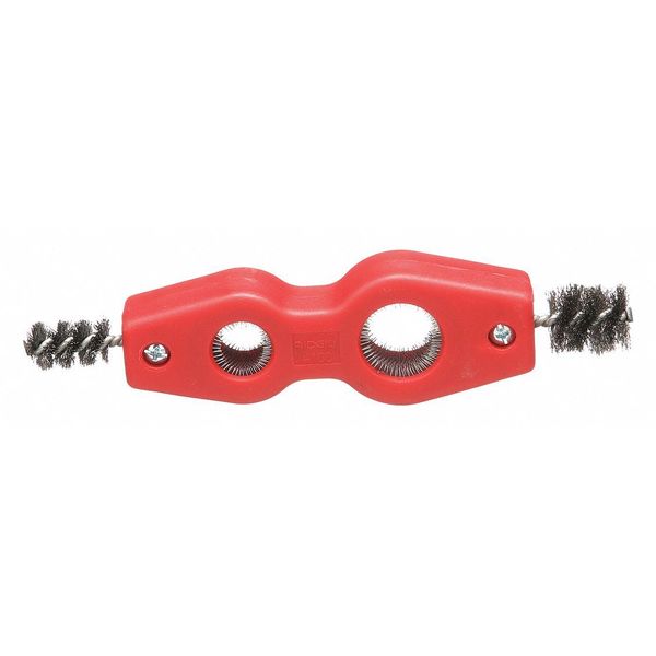 Fitting Brush, 7 1/2 in L Handle, 1-1/4 in L Brush, Silver, Plastic, 7 3/4 in L Overall