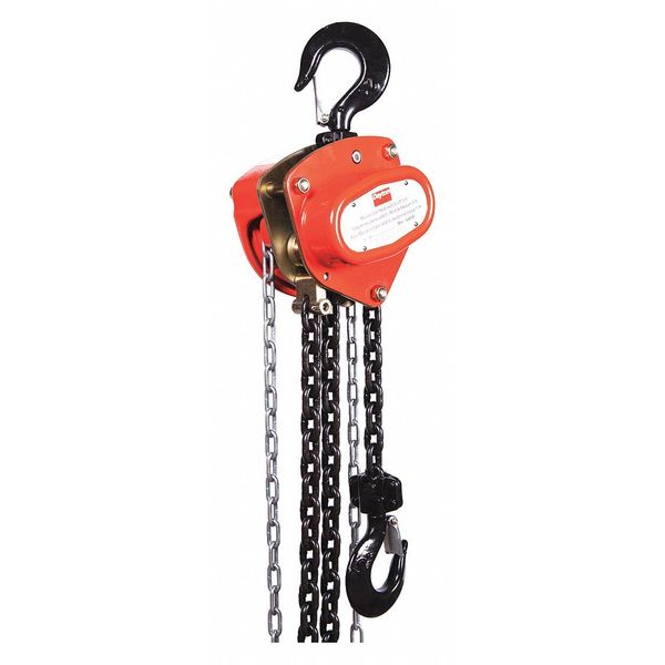 Manual Chain Hoist, 4000 lb., Lift 10 ft.