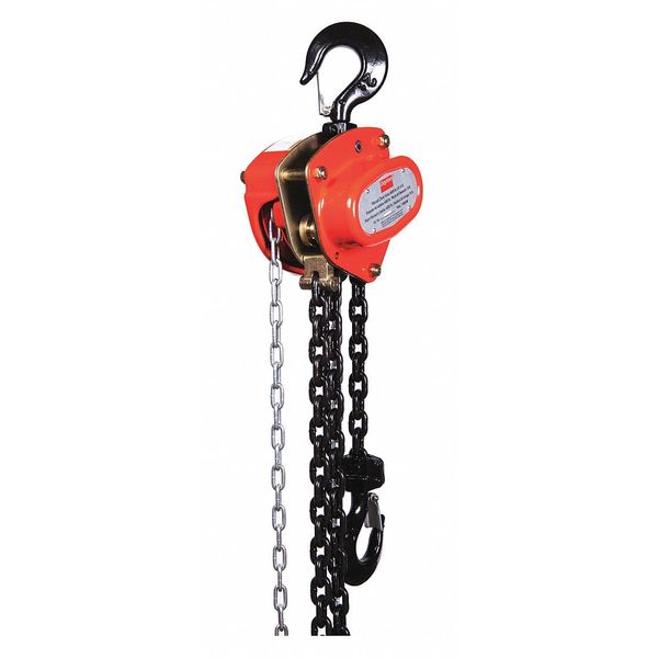 Manual Chain Hoist, 4000 lb., Lift 15 ft.