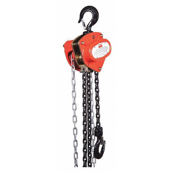 Manual Chain Hoist, 2000 lb., Lift 20 ft.