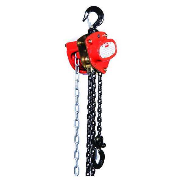 Manual Chain Hoist, 1000 lb., Lift 10 ft.