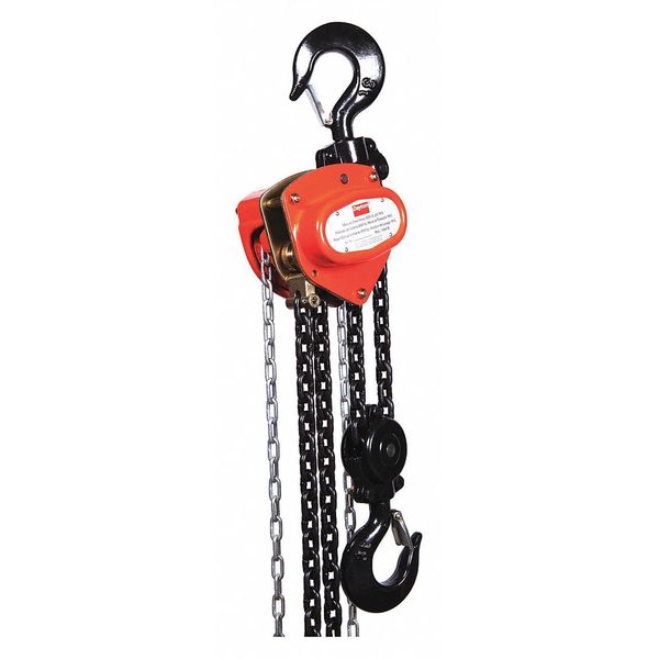 Manual Chain Hoist, 6000 lb., Lift 10 ft.