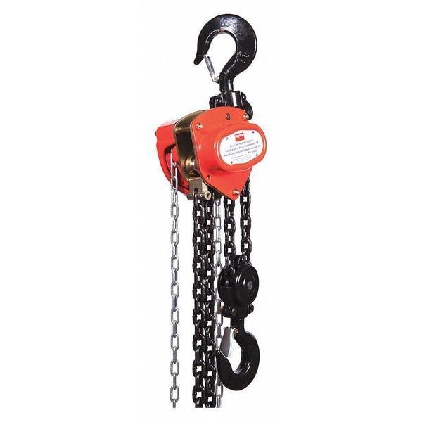 Manual Chain Hoist, 6000 lb., Lift 15 ft.