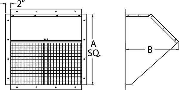 Weather Hood, 24 In, Galvanized Steel