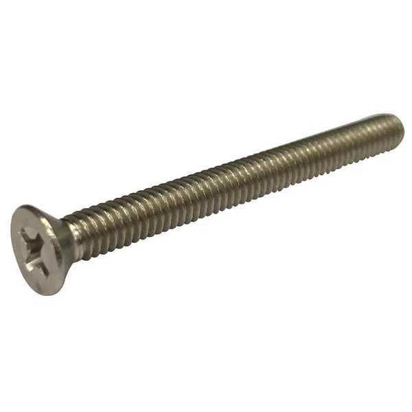 #10-32 x 1 in Phillips Flat Machine Screw, Plain 18-8 Stainless Steel, 100 PK
