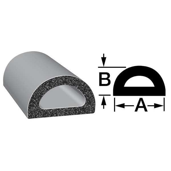 Rubber Seal, D-Shaped, 0.75