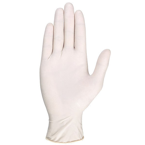 Disposable Gloves, Natural Rubber Latex, Powder Free, Natural, XL, 100 PK