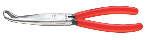 8 in Bent Long Nose Plier Plastic Coated Handle