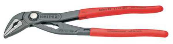 10 in Knipex Cobra V-Jaw Water Pump Plier Serrated, Plastic Grip