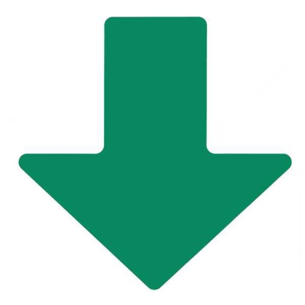 Floor Marking Tape, Arrow, 2In W, Grn, PK100