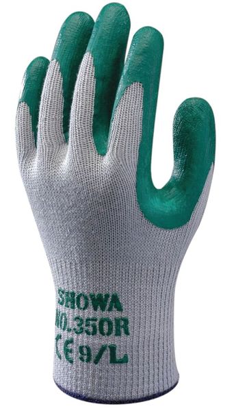 Nitrile Coated Gloves, Palm Coverage, Gray/Green, M, PR