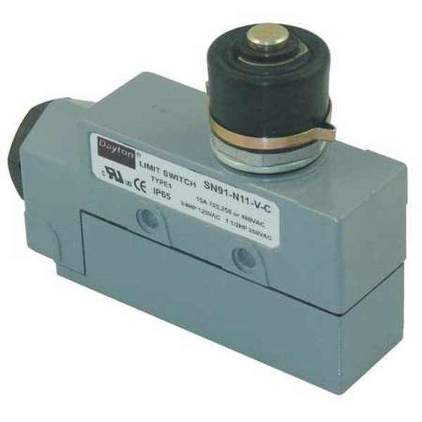 Limit Switch, Plunger, SPDT, 15A @ 480V AC, Actuator Location: Top