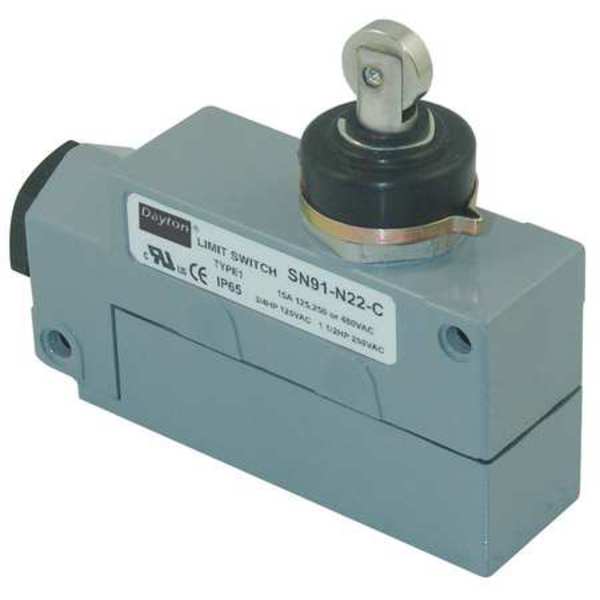 Limit Switch, Cross Roller, Plunger, SPDT, 15A @ 480V AC