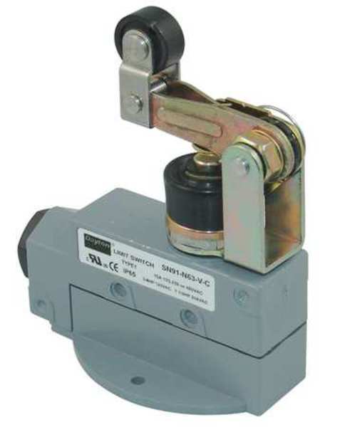Limit Switch, Plunger, Roller Lever, SPDT, 15A @ 480V AC