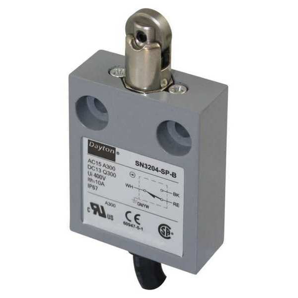 Limit Switch, Plunger, Roller, SPDT, 10A @ 300V AC
