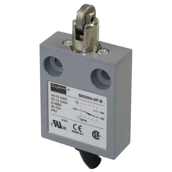 Limit Switch, Cross Roller, Plunger, SPDT, 10A @ 300V AC