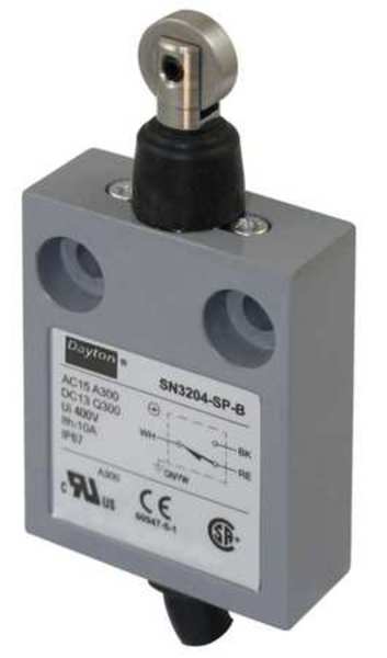 Limit Switch, Plunger, Roller, SPDT, 10A @ 300V AC