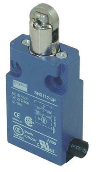 Limit Switch, Plunger, Roller, SPDT, 10A @ 300V AC