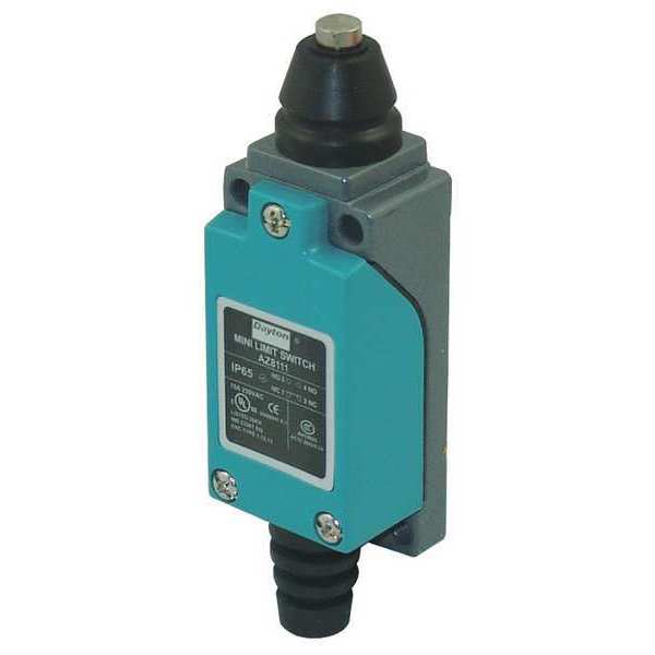 Limit Switch, Plunger, SPDT, 10A @ 300V AC, Actuator Location: Top