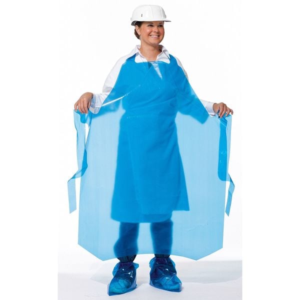 Die Cut Apron, 55 In. L, Blue, PK100