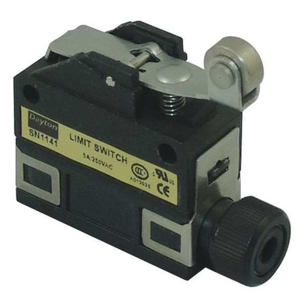 Limit Switch, Plunger, Roller Lever, SPDT, 5A @ 240V AC