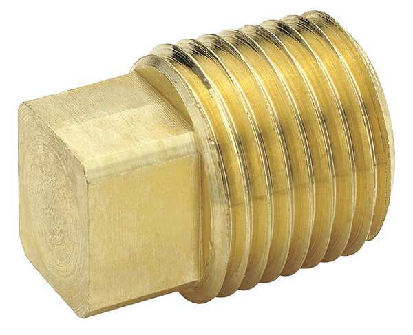 Brass Square Head Plug, MNPT, 1/8