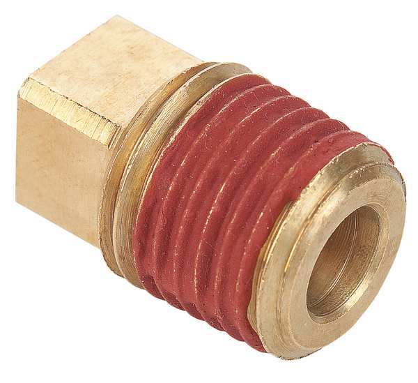 Brass Square Head Plug, MNPT, 1/8