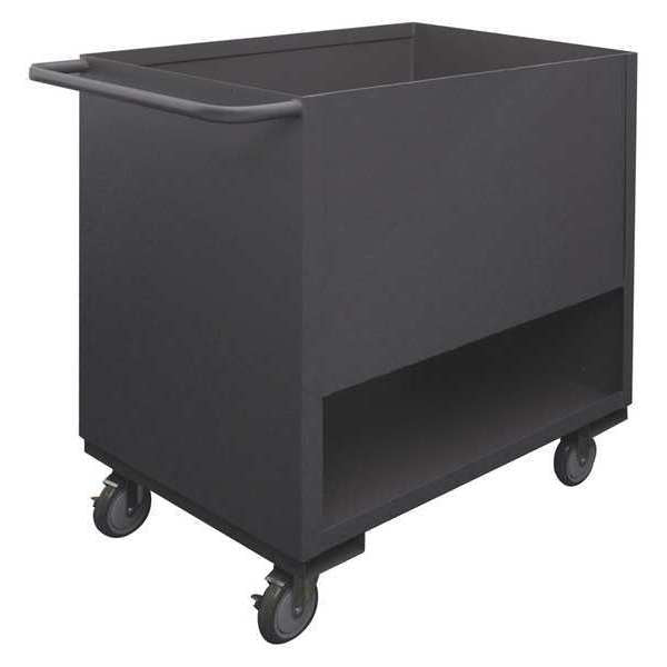 Steel Raised-Platform Box Truck, Flat, 2 Shelves, 1,200 lb