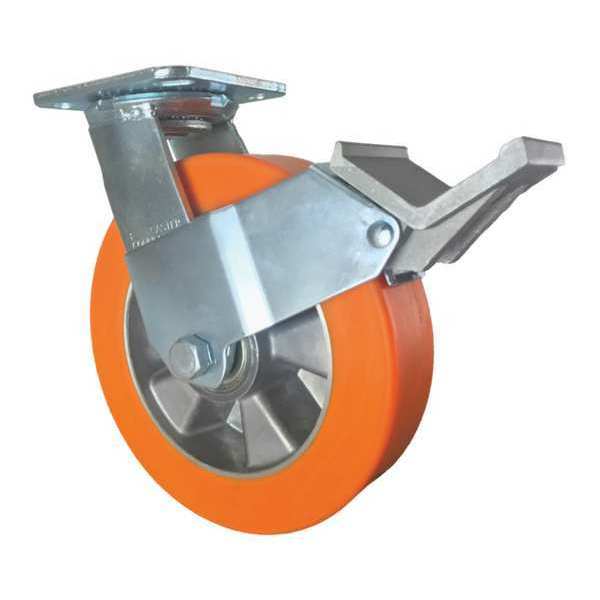 Swivel Plate Caster, w/Brake, Pedal, 8