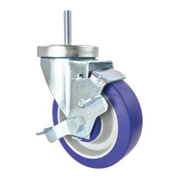 Swivel Stem Caster, Side Strap, Rubber, 4
