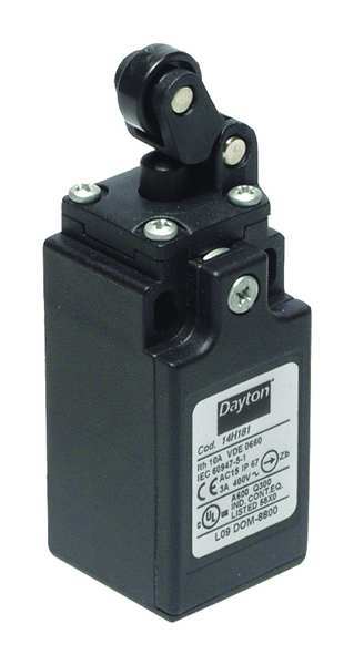 Limit Switch, Plunger, Roller Lever, 1NC/1NO, 10A @ 480V AC