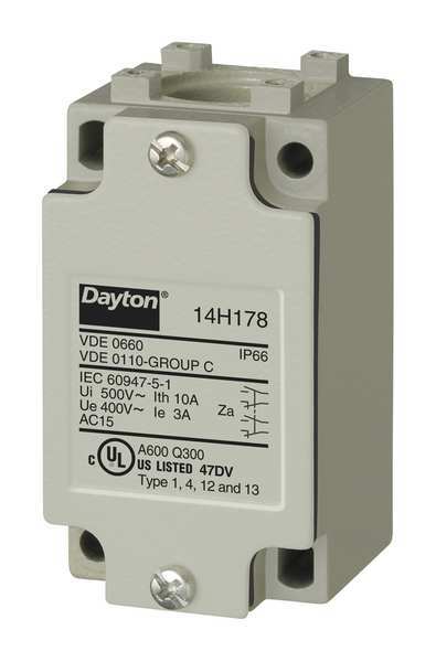 Limit Switch Body, 1NO/1NC, 10A @ 250V