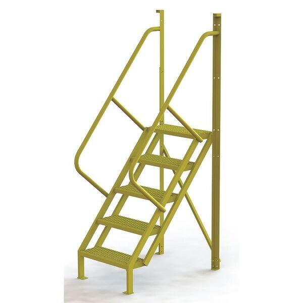 92 in Ladder, Steel, 5 Steps, Yellow Powder Coated Finish