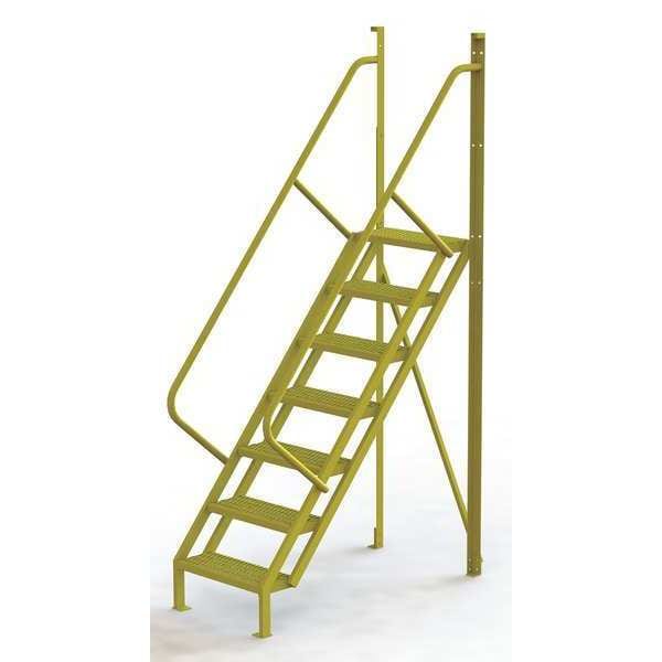 112 in Ladder, Steel, 7 Steps, Yellow Powder Coated Finish