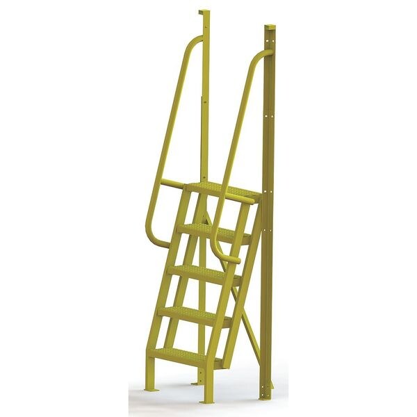 92 in Ladder, Steel, 5 Steps, Yellow Powder Coated Finish