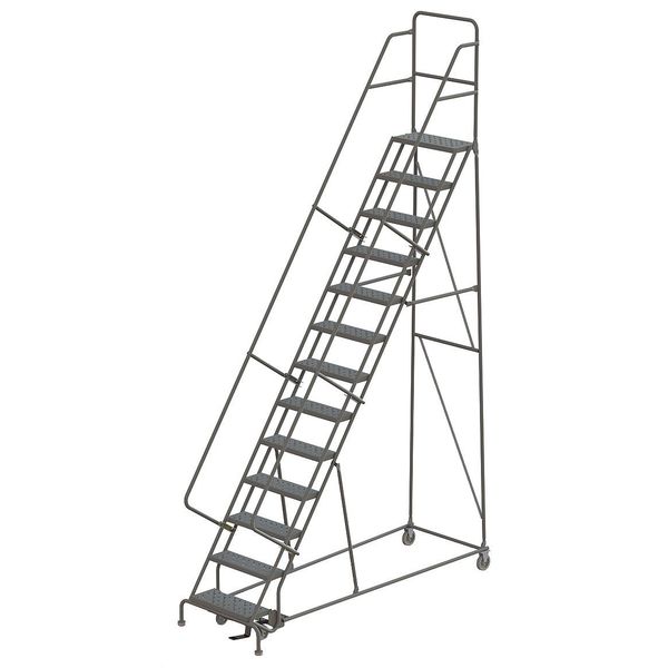 166 in H Steel Rolling Ladder, 13 Steps