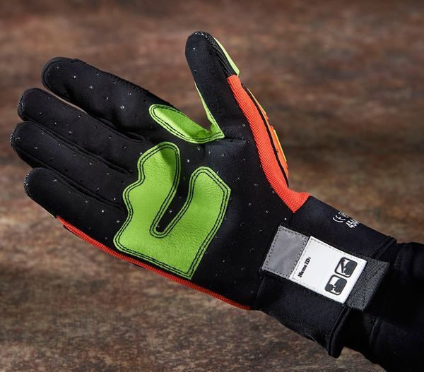 Hi-Vis Cut Resistant Impact Gloves, A8 Cut Level, Uncoated, S, 1 PR