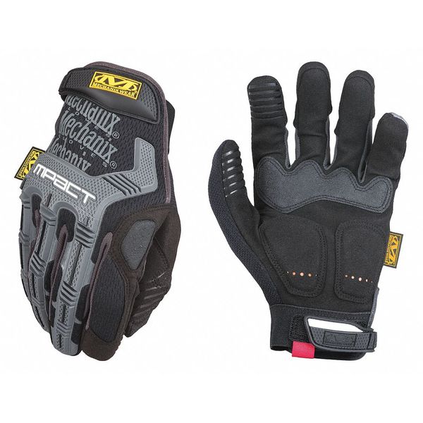 Mechanics Impact Gloves, M, Black, Synthetic Leather, Trekdry(R)