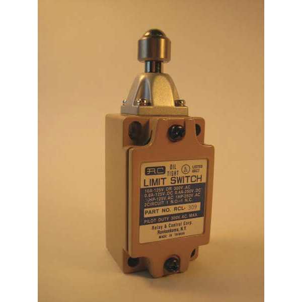 Limit Switch, Plunger, Push Rod, 1NC/1NO, 10A @125V AC