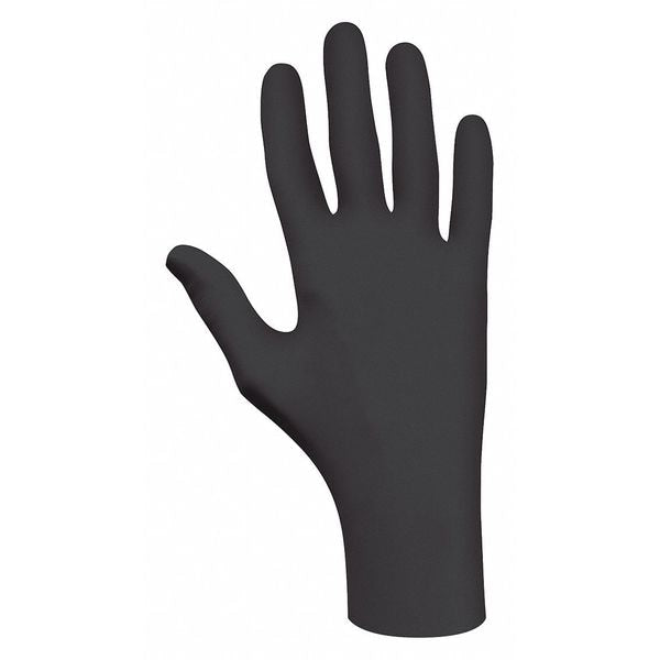 Disposable Gloves, Nitrile, Powder Free, Black, 100 PK