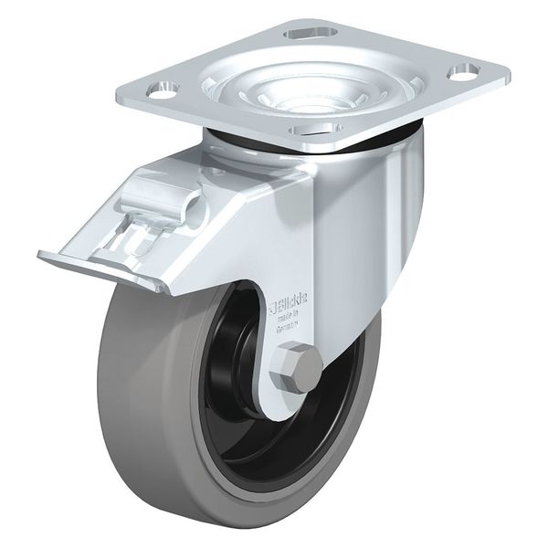 Swivel Plate Caster, Solid Rbbr, 5