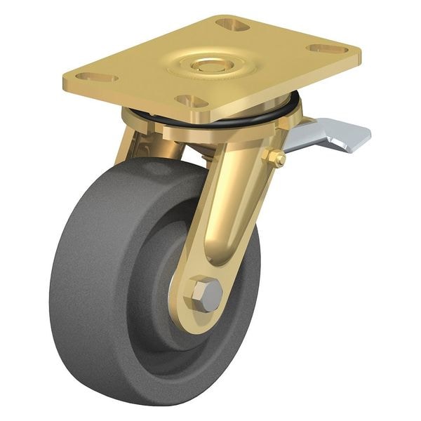 Swivel Plate Caster, Gray Nylon, 8