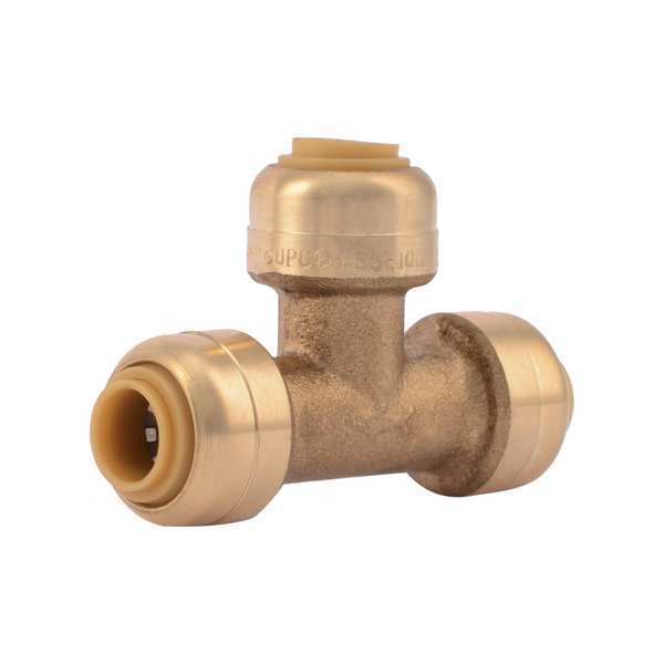 DZR Brass Tee, 1/4 in Tube Size