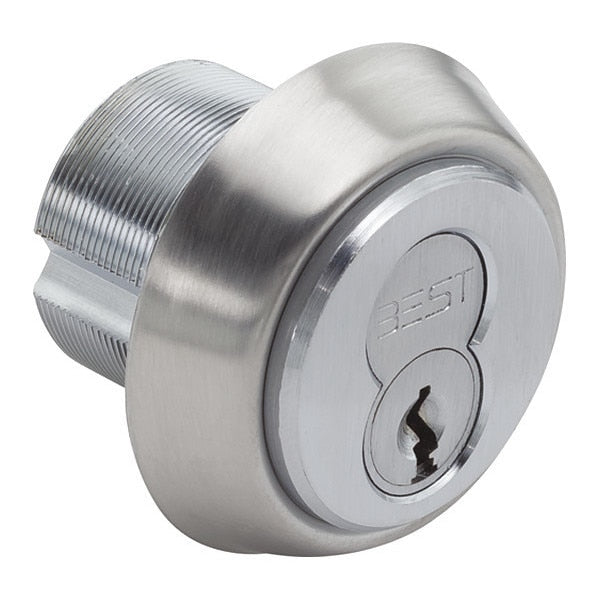 Std 1E Mortise Cylinder, C4 Cam, Tapered Design, Satin Chrome