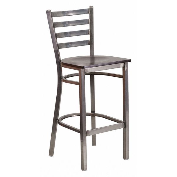Barstool, Ladder Back, Clr w/Walnut Seat