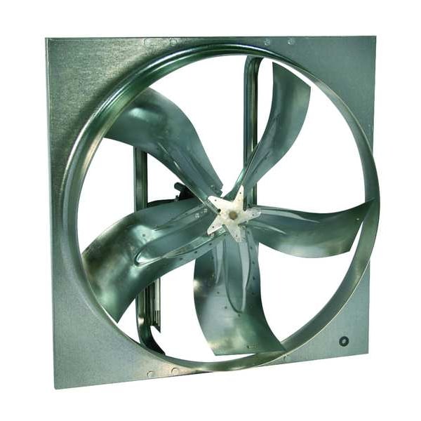 Medium Duty Exhaust Fan with Motor and Drive Package, 24 in Blade Dia, 208-230/460V AC, 1 hp