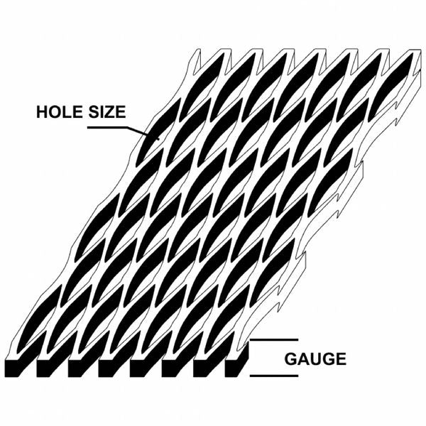 Carbon Steel Square Expanded Sheet, 12 in