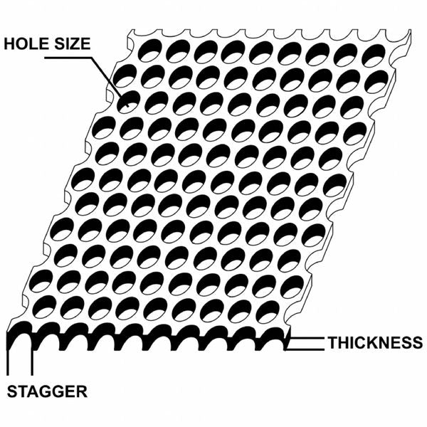 Carbon Steel Perforated Sheet, 24 in L